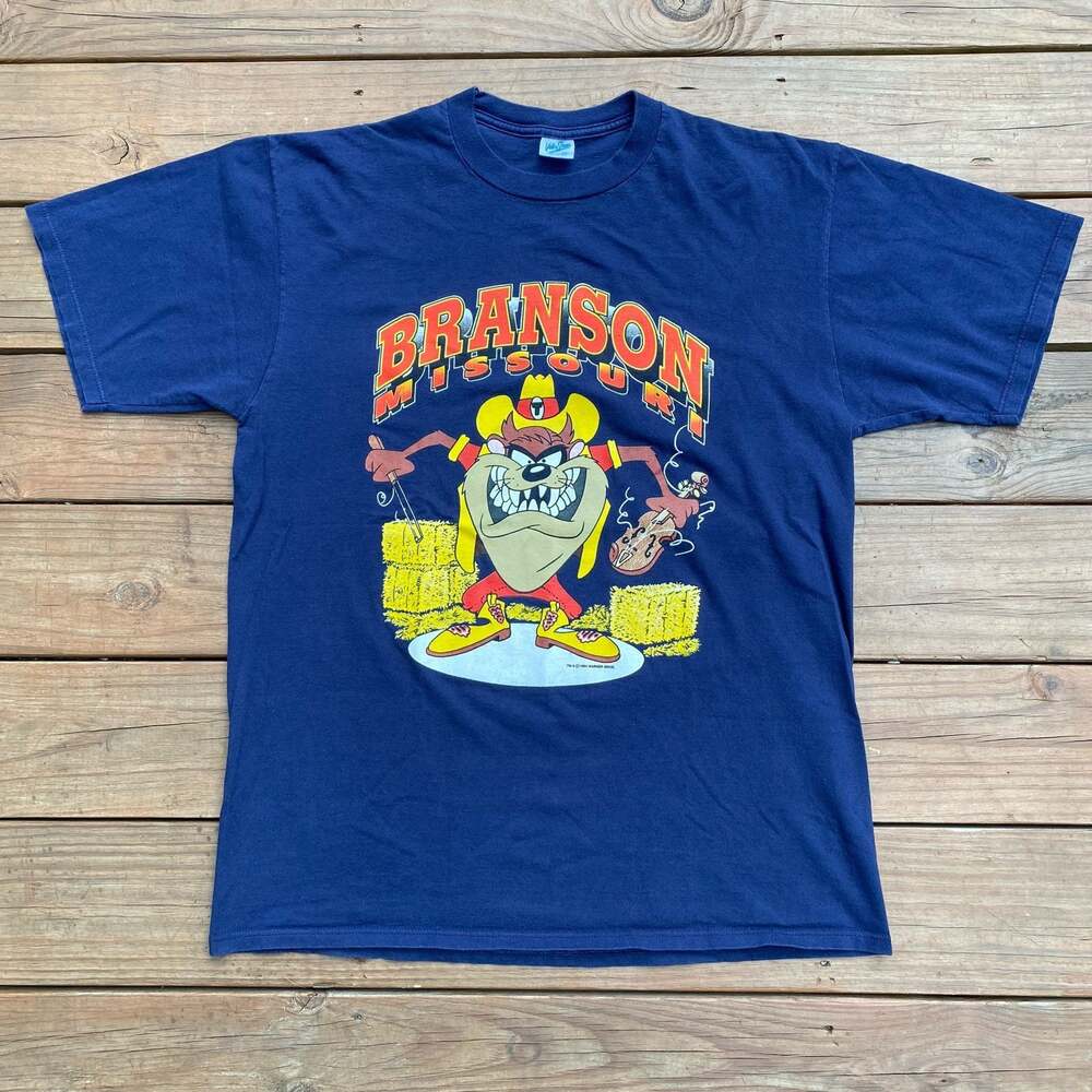 Vintage 1994 Looney Tunes Taz Branson Missouri Country Western Graphic T-Shirt